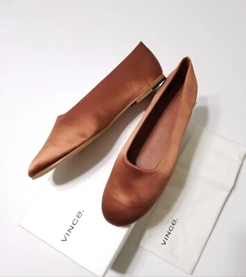 Nuevo en caja Vince Maxwell Ballet Italiano Satinado Plano en Salmón Talla 5.5, 6.5, 7.5, 8 $225 Foto 1 de 4