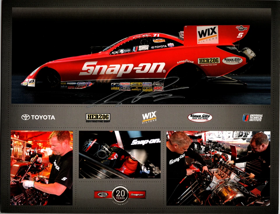 Cruz Pedregon 手工签名 8.5 x 11 卡片 2012 年 NHRA Snap-On 滑稽汽车 丰田 — 第 1/2 张图片