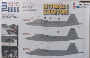 Two Bobs Decals 1/72 F-22A "Tyndall's Raptors" #72-059 OOP/RARITÄT/RAR - Bild 1 von 5