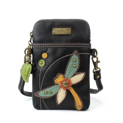 DRAGONFLY СОТОВОГО ТЕЛЕФОНА ЧЕРЕЗ ПЛЕЧО СУМОЧКА СУМКА ЧЕРНЫЙ CHALA - Изображение 1 из 4