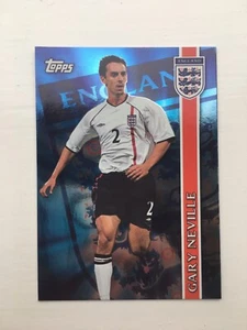 2002 FIFA World Cup #E2 Gary Neville England Blue Foil, Topps - Picture 1 of 9