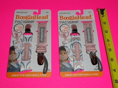 4 PK BooginHead PaciGrip  Pink+White Baby Newborn Pacifier Clip Toy Teether Nook - Image 1 of 3