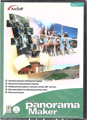 ArcSoft Panorama Maker 3 [Windows 98/2000/Me/XP] [Macintosh 8.6/9/X] New/Sealed - Image 1 of 2