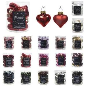 12 Weihnachtskugeln 4cm Glas Christbaumkugeln Christbaumschmuck Herzen klein uni - Bild 1 von 21