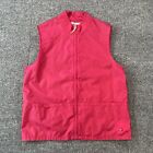 Tommy Hilfiger Womens Size Medium Pink Sleeveless Full Zip Vest Jacket W/ Pocket