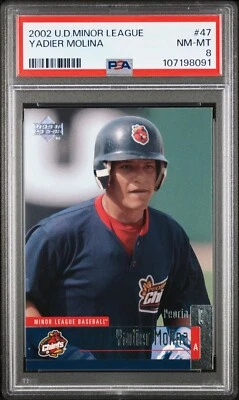 Liga Menor Upper Deck 2002 #47 Yadier Molina Peoria Chiefs -- PSA 8 Foto 1 de 3