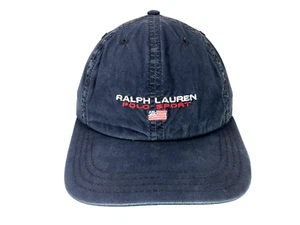 POLO SPORT RALPH LAUREN Blue AMERICAN USA FLAG BASEBALL HAT Stretch Fit Cap S/M - Picture 1 of 7