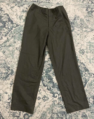"Pantalones Ralph Lauren Etiqueta Negra Lana Verde Oscuro Frente Plano Pierna Recta 25x28"" 2" Foto 1 de 4