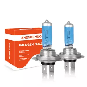 2x H7 Halogen 100W 12V Low/High Beam Headlight/Fog Bulbs Blue Glass Pair Replace - Picture 1 of 12
