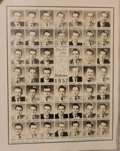 1952 University of Alabama Theta Chi Vintage Fraternal Group House Photo - Picture 1 of 9