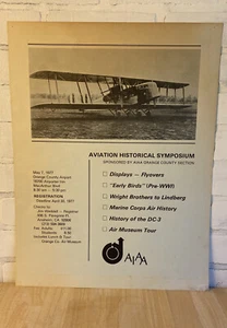 1977 AIAA Aviation Historical Symposium Event Poster, Orange County, CA - Picture 1 of 8
