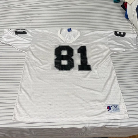 Vintage Champion NFL Raiders Tim Brown #81 White Jersey Adult Mens Size 52 (XXL) Cover