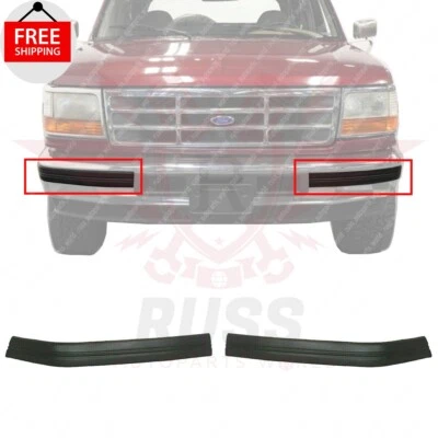 New Front Bumper Molding Trim Left Right Side Set of 2 Fits 1992-1997 Ford F-150 Foto 1 de 4