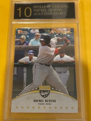RAFAEL DEVERS 2015 LEAF DRAFT "GOLD EDITION" ROOKIE CARD! LRG 10 GEM-MT! - Image 1 of 2