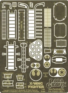 Star Wars - X-Wing Fighter Photoetch Set, Revell-FineMolds 1/48 scale kit PGX201 - Picture 1 of 2