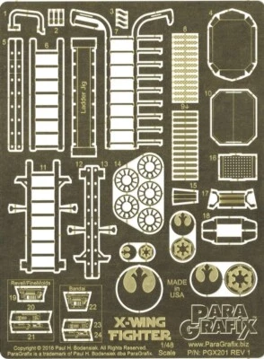 Star Wars - X-Wing Fighter Photoetch Set, Revell-FineMolds 1/48 scale kit PGX201 - Image 1 of 2