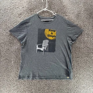 Life Is Good Shirt Mens Extra Large Gray Short Sleeve Keep It Simple Cotton Crew - Picture 1 of 8
