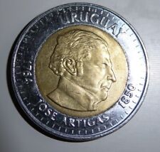 Uruguay 10 peso 2000 Bimetalic Ef coin.