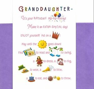 Happy Birthday Special Granddaughter Fun Picture Read Along Hallmark Card