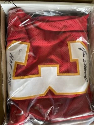 Camiseta Chiefs JAN STENERUD vermelha assinada AUTO com HOF 91 - JSA - Imagem 1 de 4