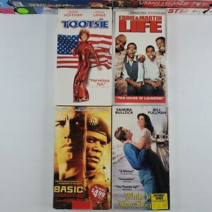 Lot Of 4 VHS Tapes Basic Tootsie While You Were Sleeping Life Mixed Man Cave