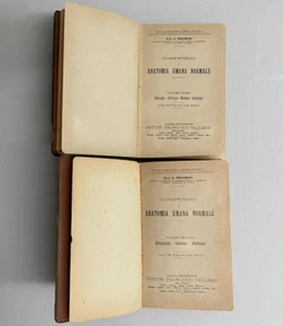 COMPENDIO DI ANATOMIA UMANA NORMALE Tenchini Vallardi 2 Volumi 1902 Libro - Picture 1 of 7