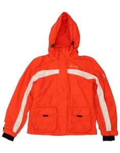 VINTAGE Womens Hooded Ski Jacket UK 12 Medium Red Colourblock Polyamide CD23 - Picture 1 of 4