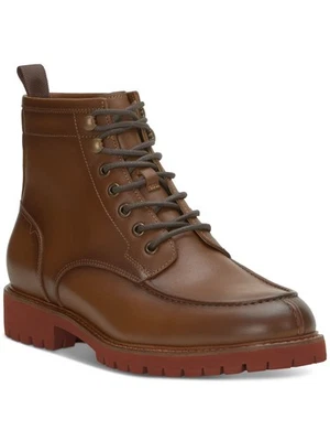 VINCE CAMUTO Hombres Marrón Tacón Pull-Tab Impermeable Acolchado Kameil Puntera Redonda Foto 1 de 4