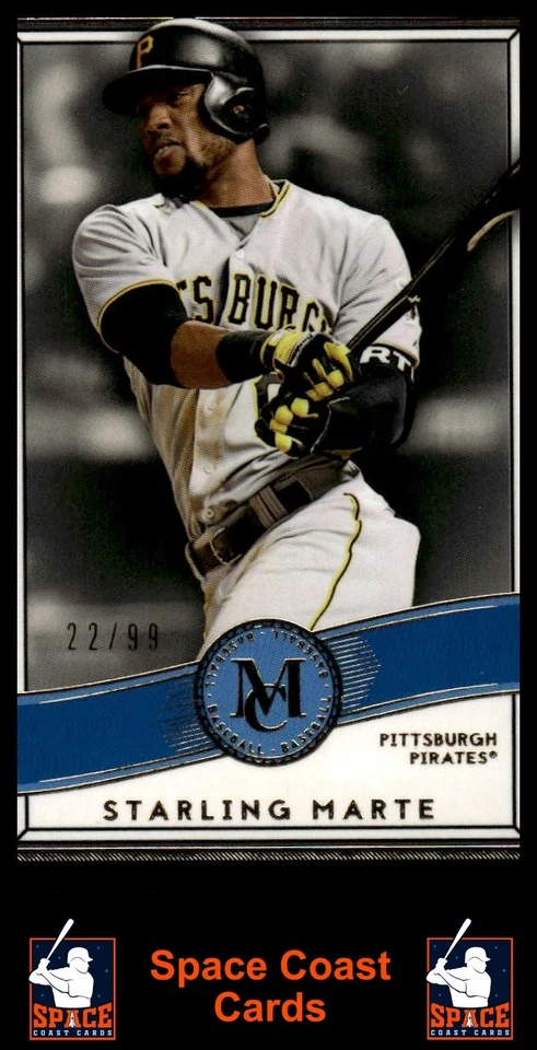 2016 Topps Museum Collection #11 Starling Marte Blue #/99 - Image 1 of 2