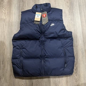 Nike Men's Sportswear PrimaLoft Puffer Vest Navy Size Medium FB7373-410 - Picture 1 of 3