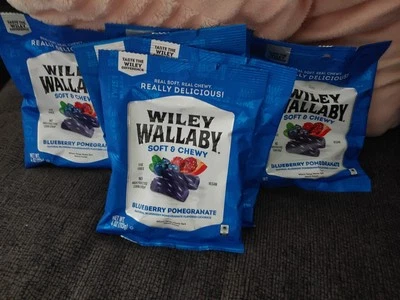6X Wiley Wallaby Licorice Blueberry Pomegranate  Gourmet Soft Chewy Candy Twist - Image 1 of 4