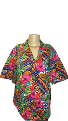 Vintage 90s Bechamel Floral Abstract Blouse - Image 1 of 2