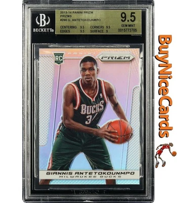 2013 Giannis Antetokounmpo Panini Prizm Argent Prizms # 290 BGS 9.5 Gem Mint - Photo 1/4
