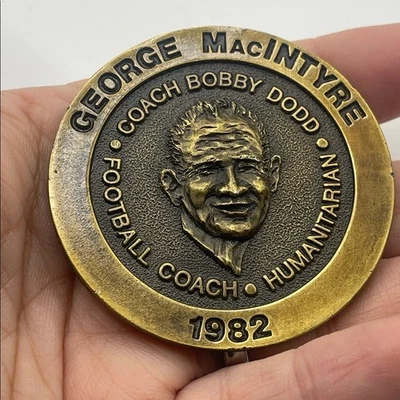 Commemorative Bronze Medal George MacIntyre 1982 Coach Football Bobby Dodd - Image 1 of 4