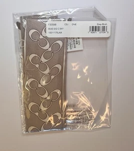 Coach Signature Silk Skinny Scarf - NWT IN ORIGINAL PACKAGE - Color: Grey Birch - Picture 1 of 7