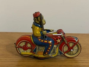 Blech Japanisches Motorrad Spielzeug Zirkus Affe Fahrer TA-50 - Bild 1 von 6