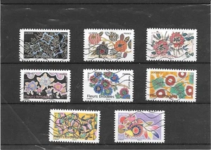 France 2025 Embroidered Flowers Lot Of 8 Used Adhesive Stamps - Picture 1 of 1
