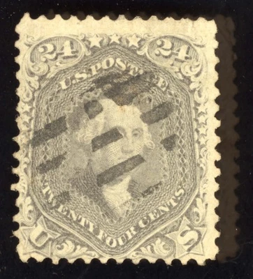 Lote AM2113 bhmstamps US Scott 78 usados 24c lilás George Washington - Imagem 1 de 2