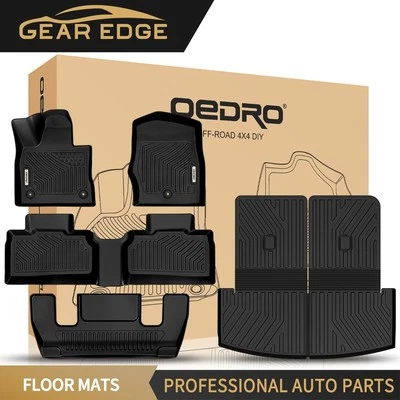 3D Floor Mats Trunk Cargo Liner & Backrest Mat for 2020-2025 Ford Explorer TPE - Image 1 of 4