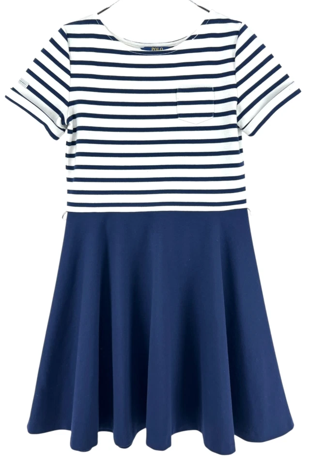 Vestido Ralph Lauren Niños Niñas Cuello Redondo Rayas Talla 16 años XL Foto 1 de 4
