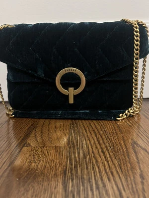 Bolso Bandolera Sandro Verde Terciopelo Terciopelo Acolchado Noche Hombro Foto 1 de 4