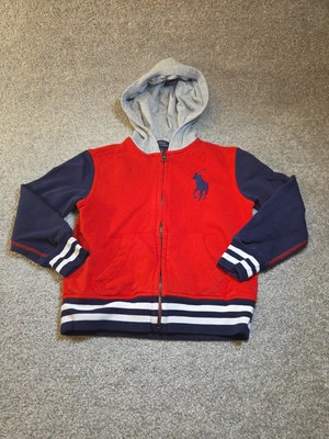 Chicos Polo Ralph Lauren Big Pony Sudadera con Capucha Juvenil Talla 5 Azul Rojo Blanco Logo Cremallera Completa Foto 1 de 4