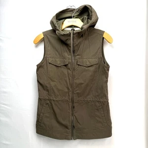 Kuhl Stryka Vest Hooded Full Zip Hiking Outdoors 2156 Khaki Green Women’s Small - Picture 1 of 8