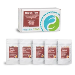 Black Tea Sampler - 5 Best Selling Loose Leaf Teas (Makes 40+ Cups) Fusion Teas - Picture 1 of 5