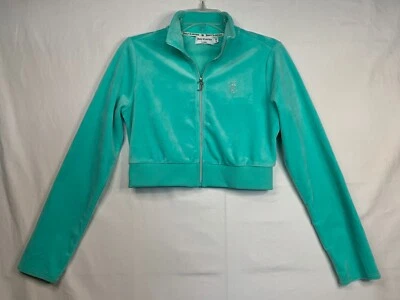 Chaqueta Juicy Couture Mujer Chaqueta Terciopelo Y2K Cremallera Manga Larga Recortada Como Nueva Lujo M Foto 1 de 4