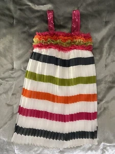 Girls Pleated Spring Summer Dress Sz 4 - Picture 1 of 2