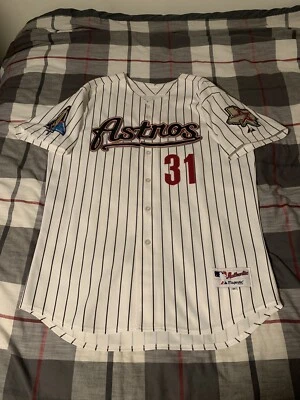 Camiseta blanca local Majestic Houston Astros Ron Villone 2003 parche 50 Columbia Foto 1 de 4