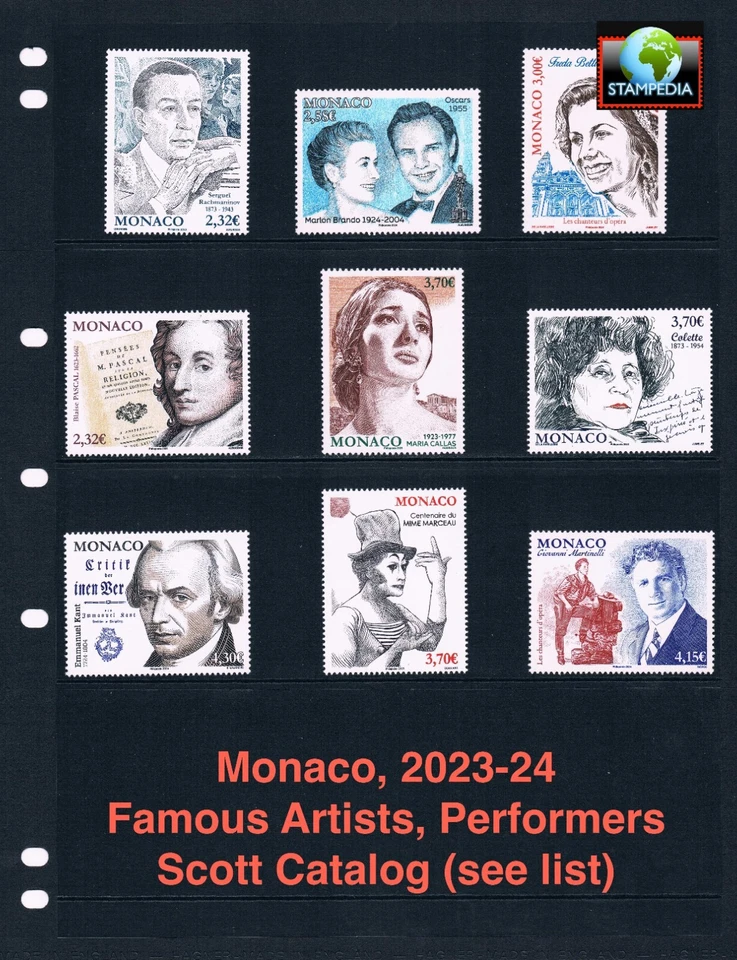 Valor Scott de $64,25 - 2023-24 MONACO Marlon Brando, CV MNH NH UMM de artistas Foto 1 de 4
