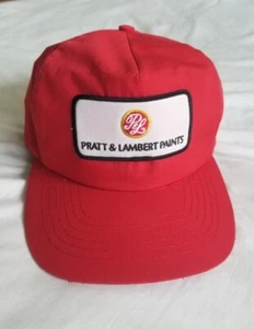 Gorra Pratt & Lambert Pinturas Camionero Ajustable Deslizante Lona Roja - Usada - Imagen 1 de 9