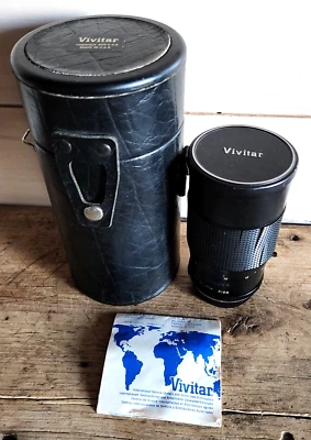 Teleobjetivo automático Vivitar vintage 200 mm 1:3,5 estuche de lente de cámara manual sin probar Foto 1 de 4
